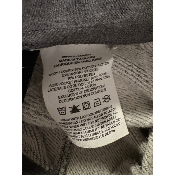 Nike Shorts Mens Large Gray Raw Hem Fleece Drawstring Swoosh Logo Side Pockets - Picture 5 of 5